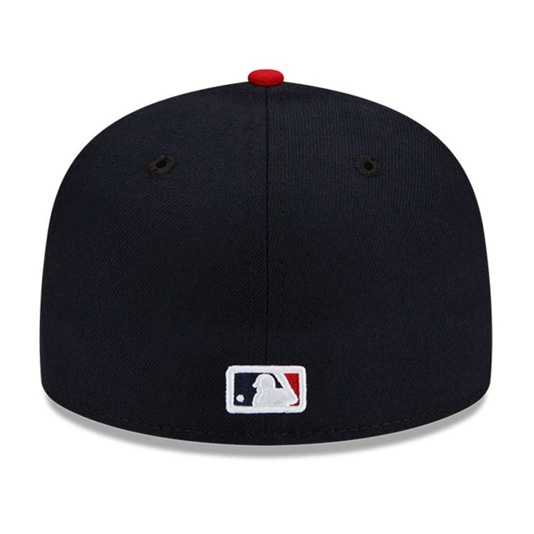 New Era 59FIFTY Cleveland Guardians Home Authentic Collection Fitted Hat Dark Navy Scarlet Red product image 4, provided for