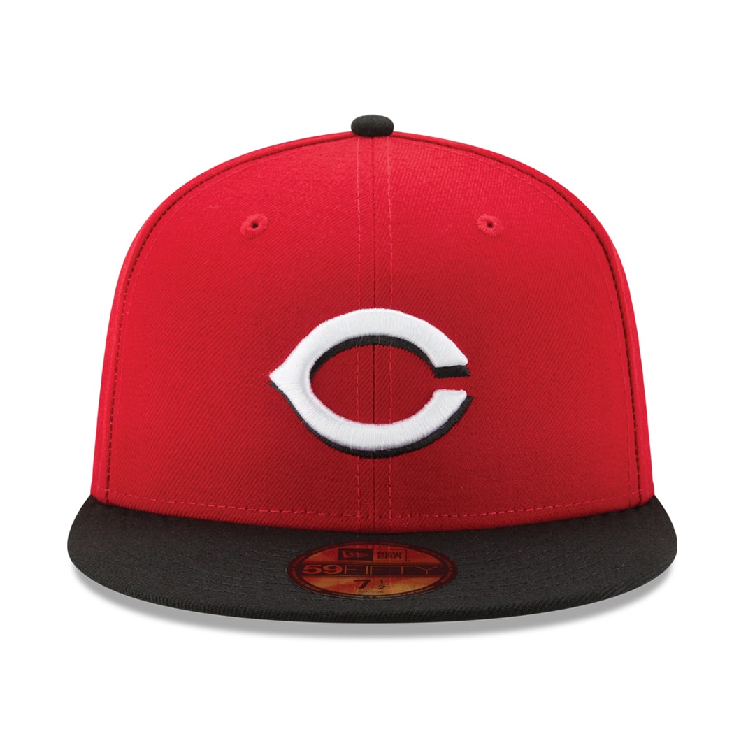 New Era 59FIFTY Cincinnati Reds Road Authentic Collection On-Field Fitted Hat Red Black product image 3, provided for visual