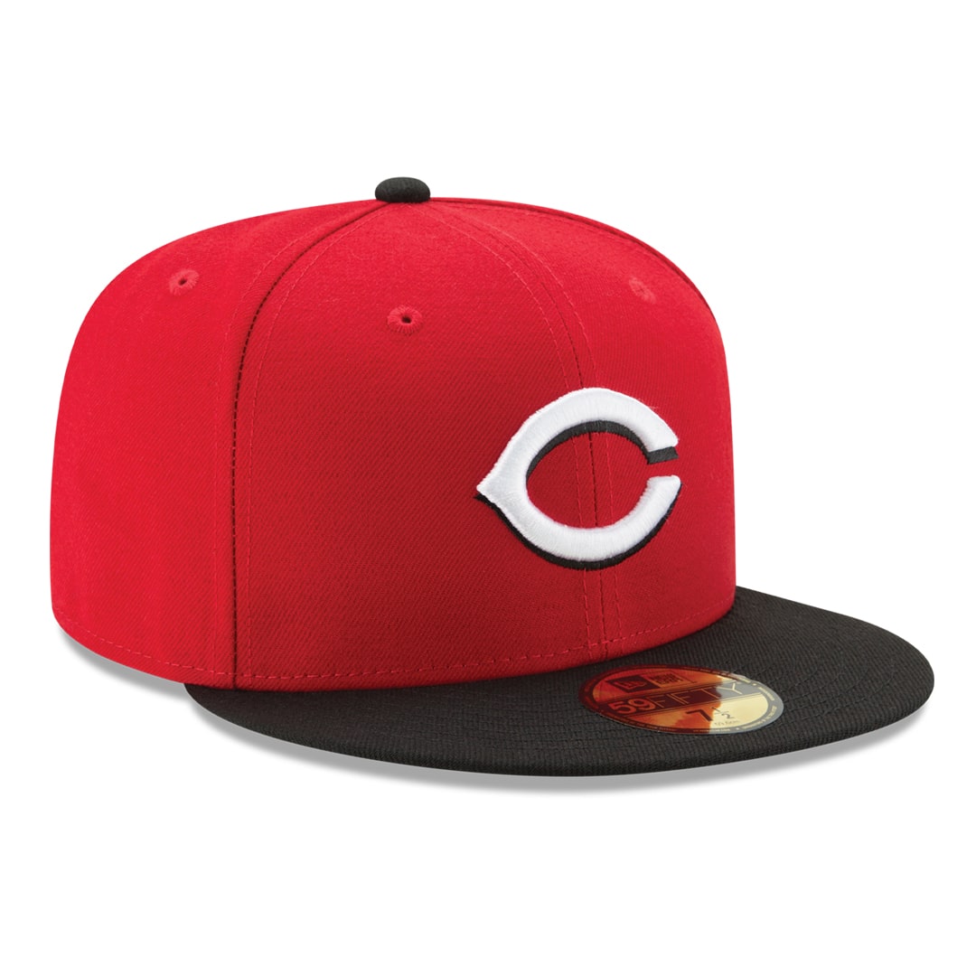 New Era 59FIFTY Cincinnati Reds Road Authentic Collection On-Field Fitted Hat Red Black product image 5, provided for visual