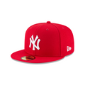 New Era 59FIFTY New York Yankees Fitted Hat Scarlet Red product image 1, provided for visual reference and product detail
