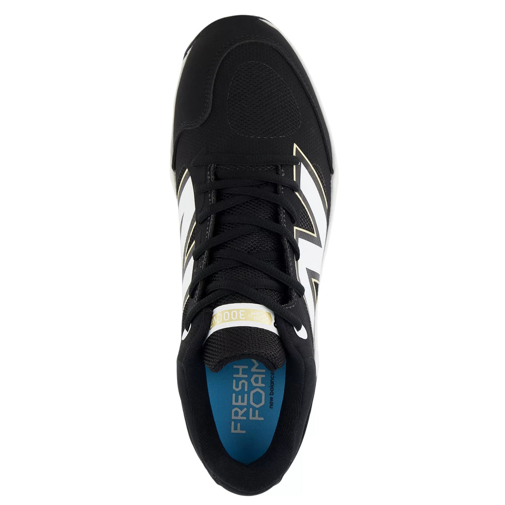 New Balance Fresh Foam 3000v7 Molded Cleats – Black/White (PL3000) product image 6, provided for visual reference and
