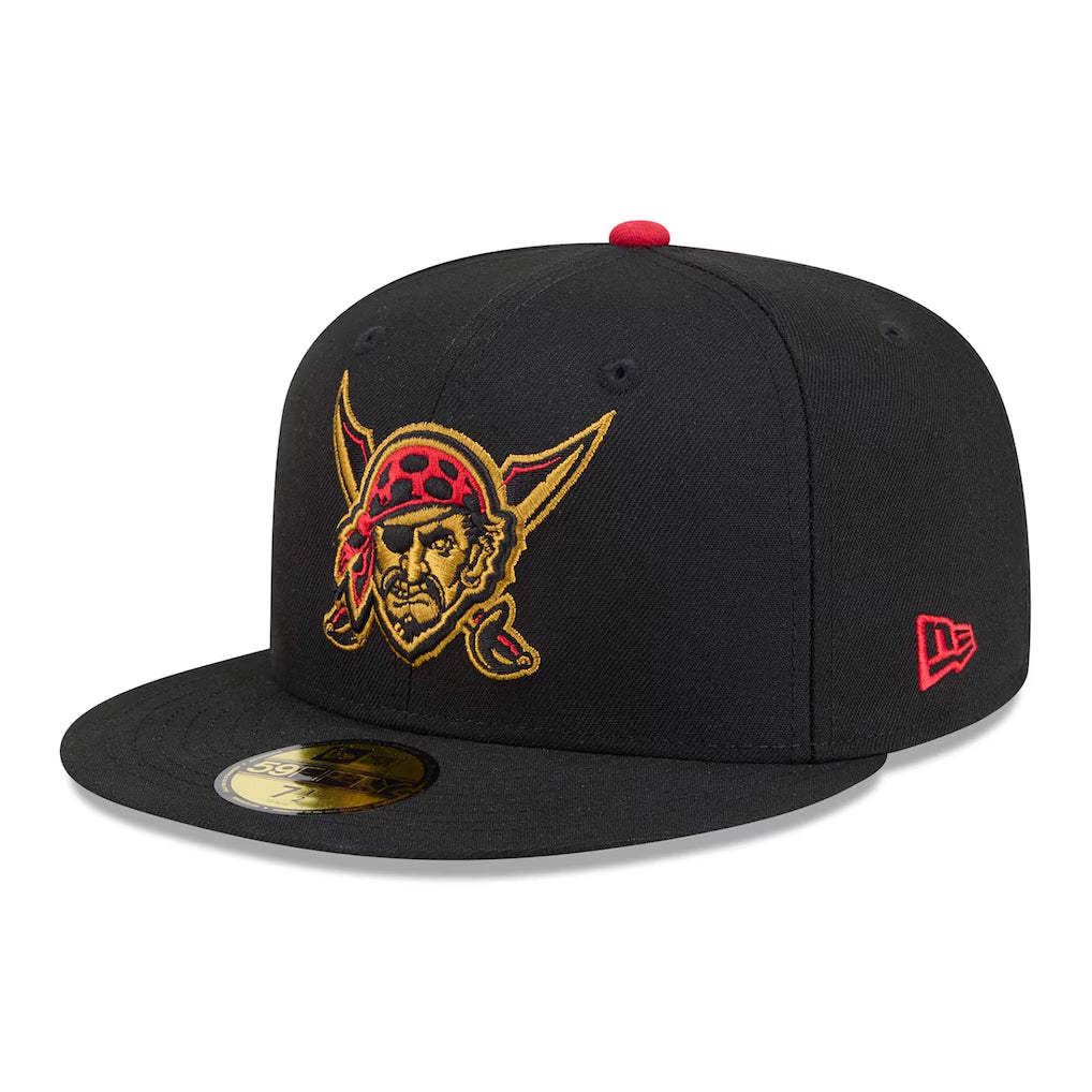 New Era 59FIFTY 2026 City Connect Pittsburgh Pirates Alternate Fitted Hat Black Gold Red product image 1, provided for