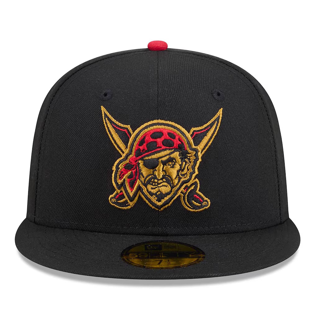 New Era 59FIFTY 2026 City Connect Pittsburgh Pirates Alternate Fitted Hat Black Gold Red product image 2, provided for