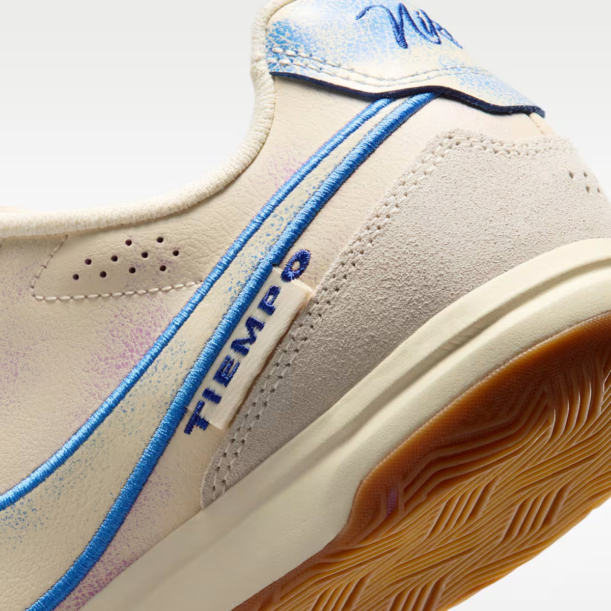 Nike Tiempo Streetgato PRM Indoor/Court Low-Top Soccer Shoes Coconut Milk Gum Blue Crystal product image 3, provided for
