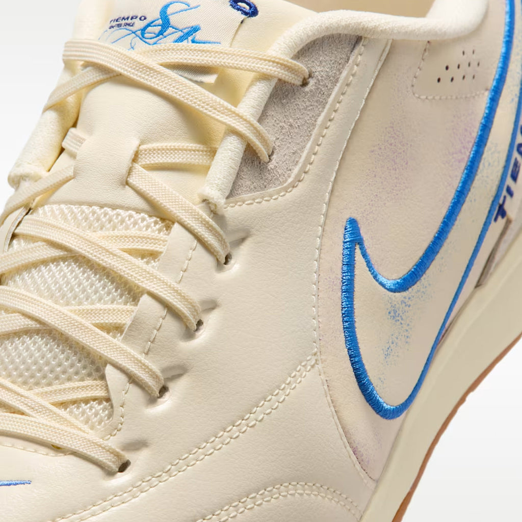 Nike Tiempo Streetgato PRM Indoor/Court Low-Top Soccer Shoes Coconut Milk Gum Blue Crystal product image 2, provided for