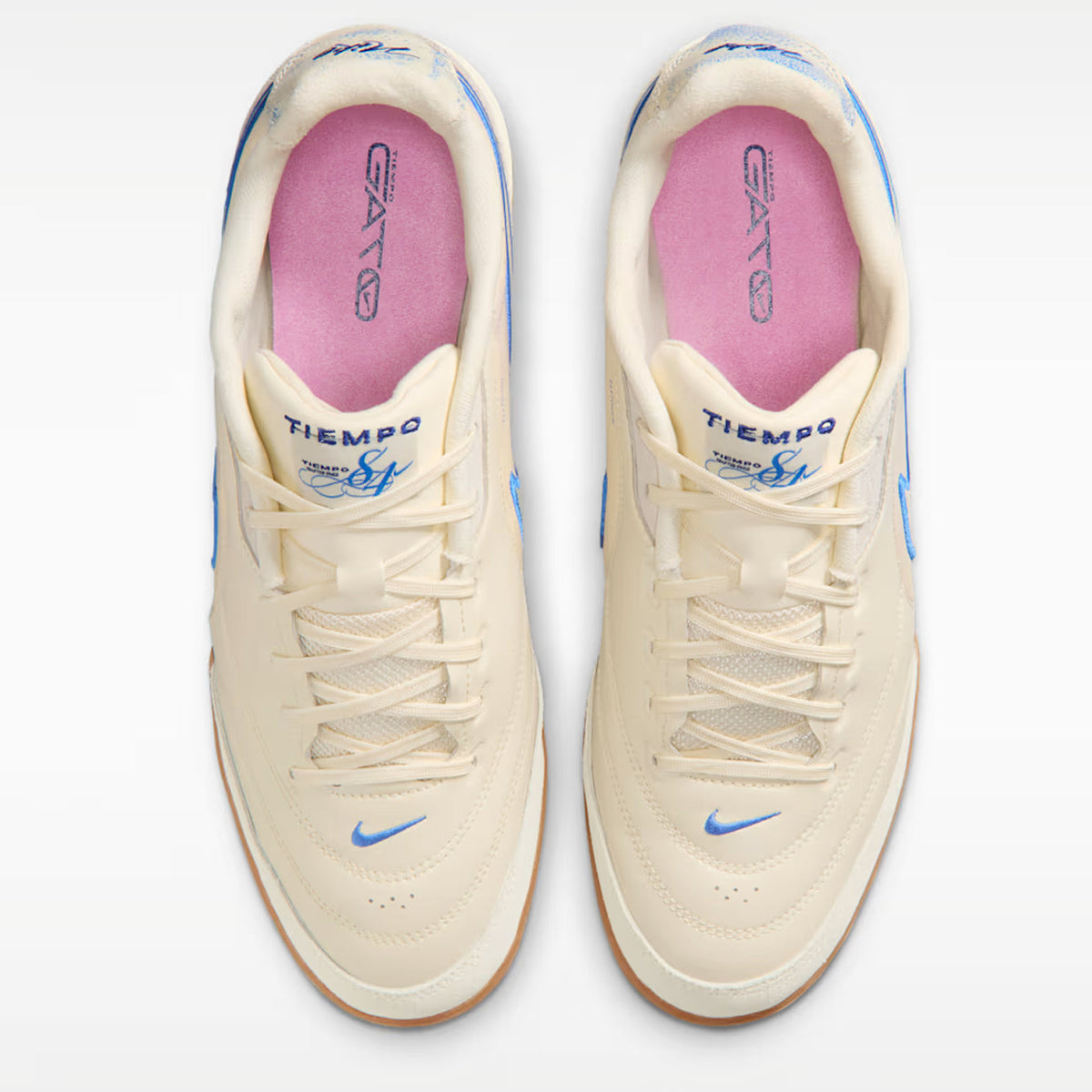 Nike Tiempo Streetgato PRM Indoor/Court Low-Top Soccer Shoes Coconut Milk Gum Blue Crystal product image 4, provided for