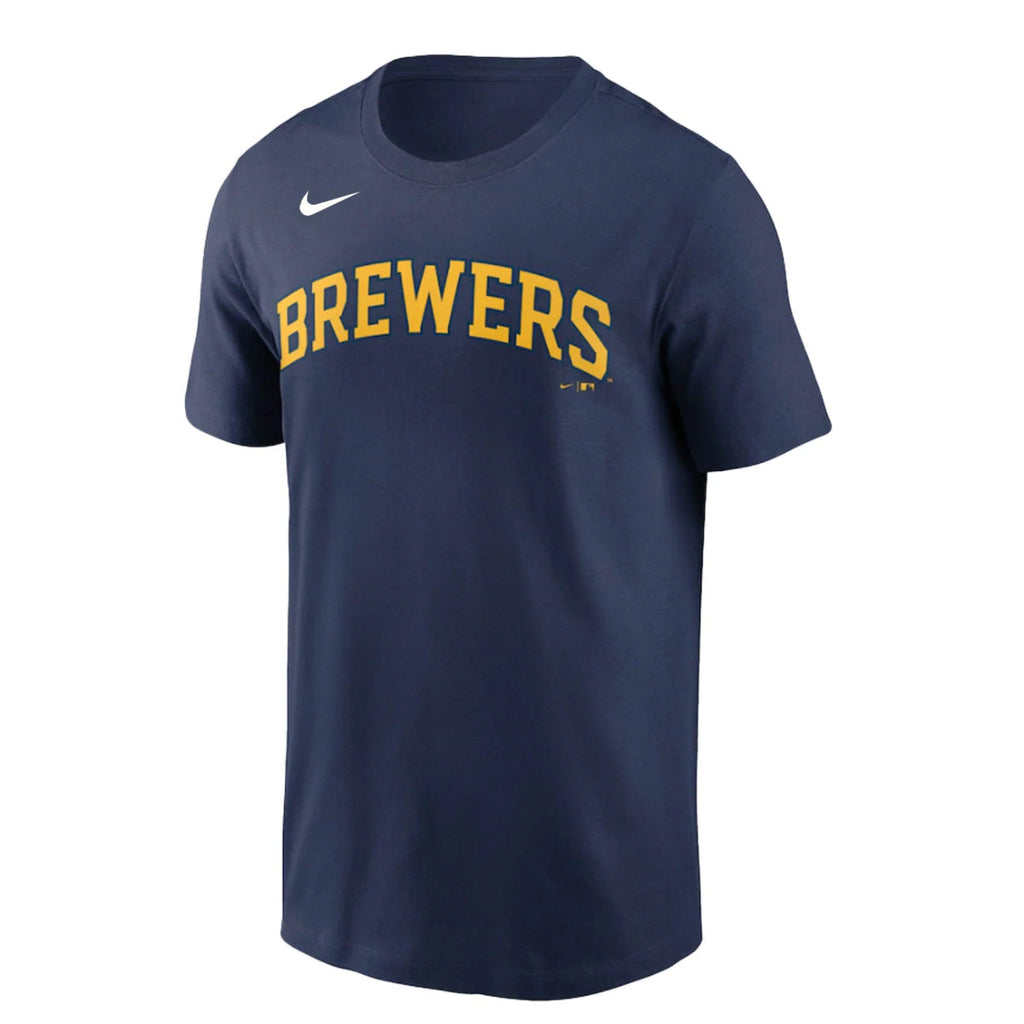 Nike Men Milwaukee Brewers Navy Blue T-Shirt - (3596500) product image 1, provided for visual reference and product detail