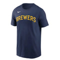 Nike Men Milwaukee Brewers Navy Blue T-Shirt - (3596500) product image 1, provided for visual reference and product detail