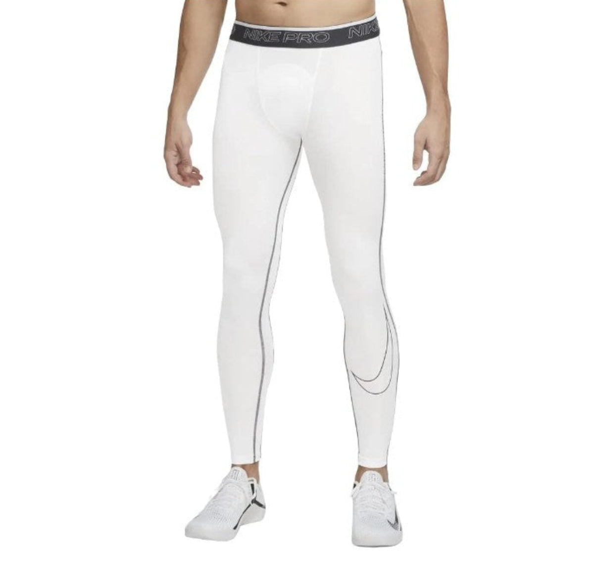 Nike Pro Pants Dri-FIT Tights - White product image 1, provided for visual reference and product detail review