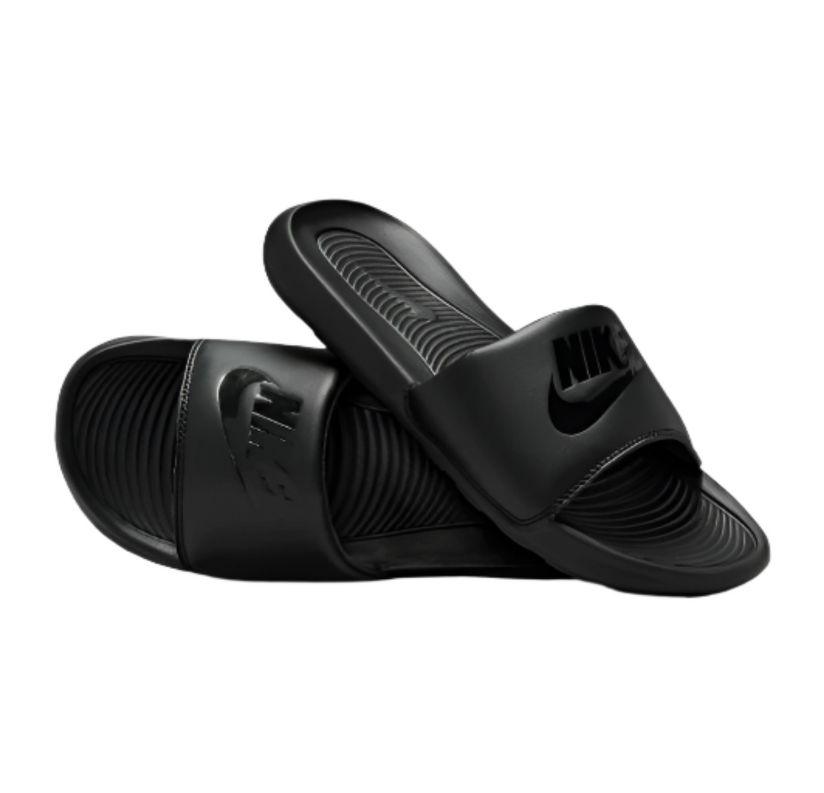 Nike Victori One Slide - Black / Black product image 1, provided for visual reference and product detail review