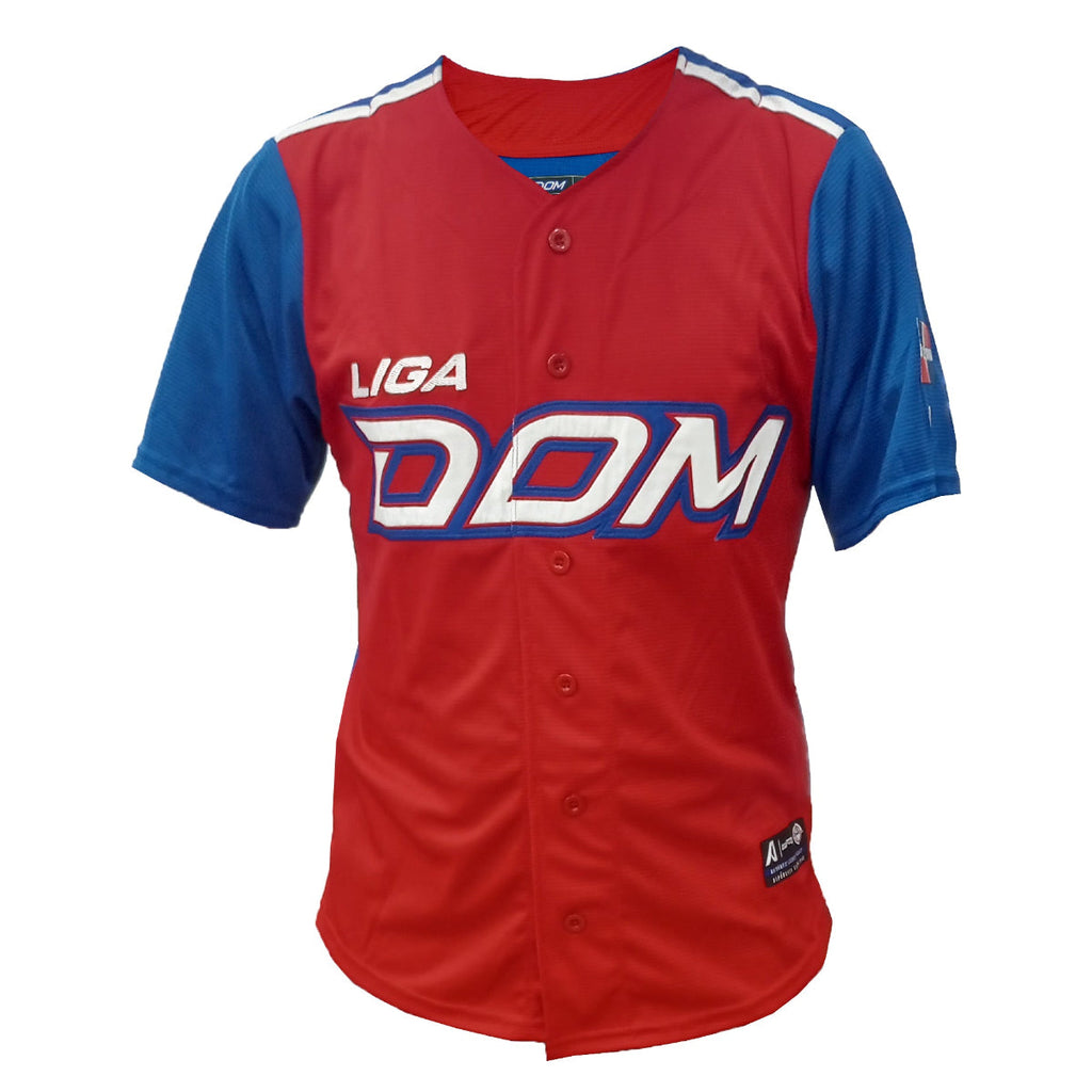 Serie del Caribe 2024 Dominicana Official Jersey - Red / Royal for Men product image 1, provided for visual reference and
