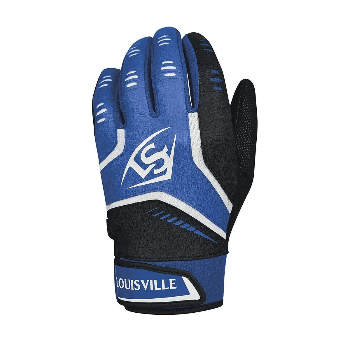 Louisville Slugger Omaha Adult Batting Gloves Royal-Black product image 1, provided for visual reference and product detail
