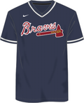 Oversize - Nike Atlanta Braves Men MLB Institutional V-Neck SS Synthetic Jersey product image 1, provided for visual