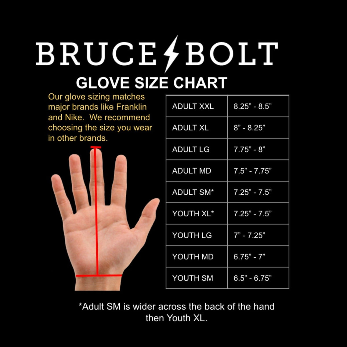 Bruce Bolt Premium Pro Short Cuff Batting Gloves product image 6, provided for visual reference and product detail review