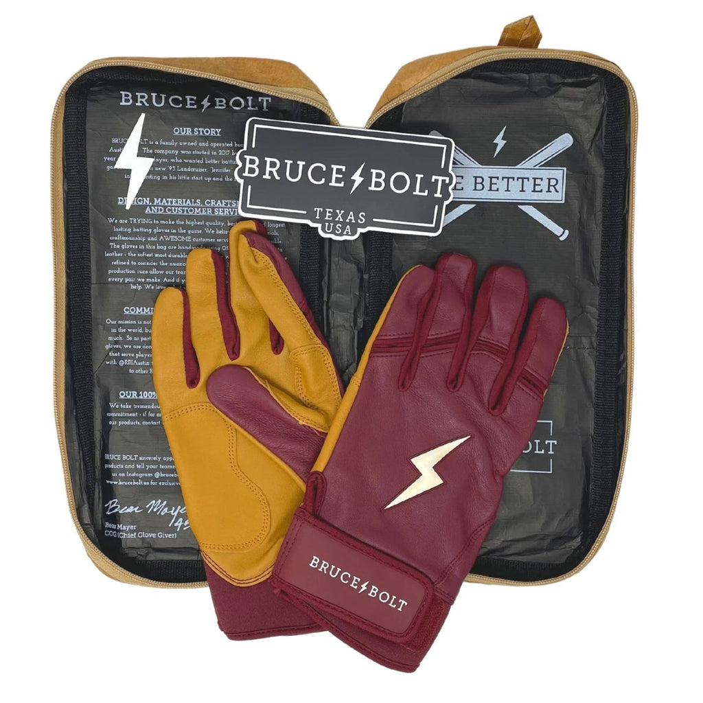 Premium Pro Short Cuff Batting Gloves - Maroon product image 4, provided for visual reference and product detail review