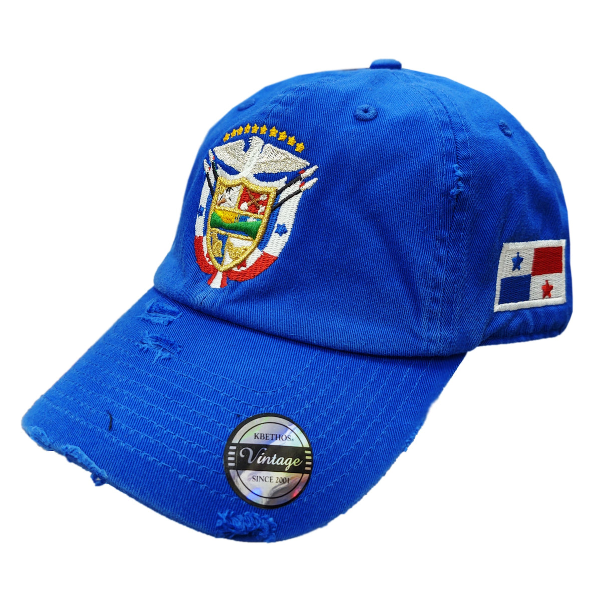 Vintage Panama Hats with Embroidered Panama Shield and Flag product image 2, provided for visual reference and product