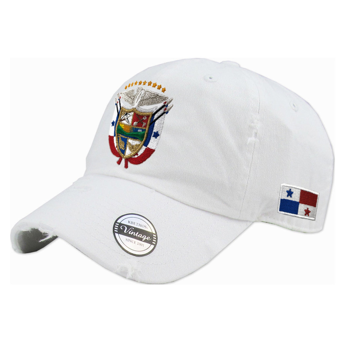Vintage Panama Hats with Embroidered Panama Shield and Flag product image 5, provided for visual reference and product