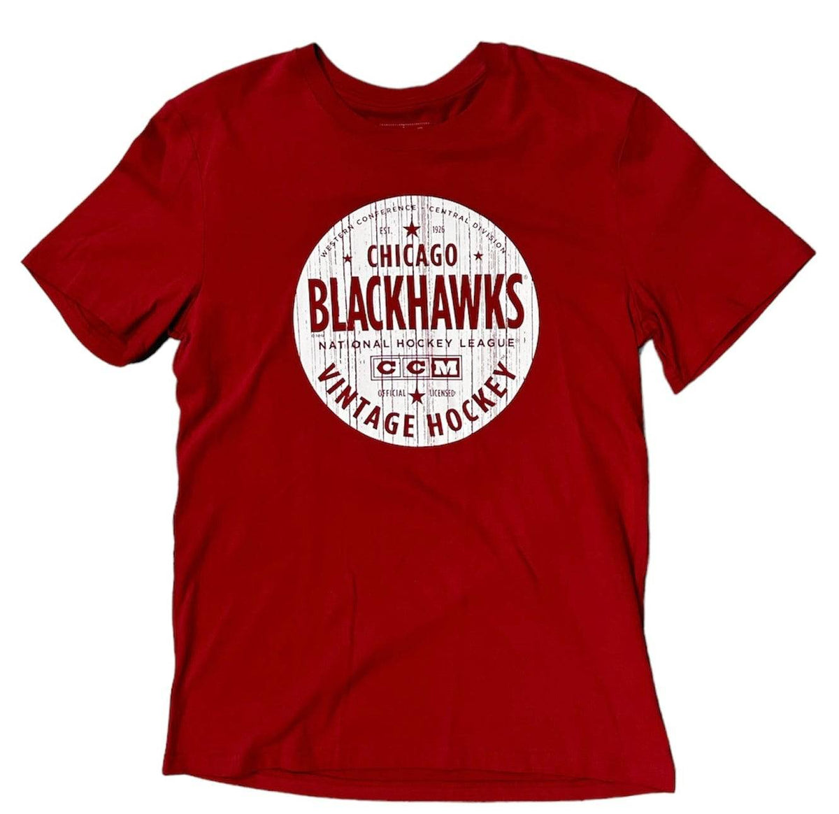 Chicago Blackhawks Varsity Club Brushed T-Shirt By CCM product image 1, provided for visual reference and product detail