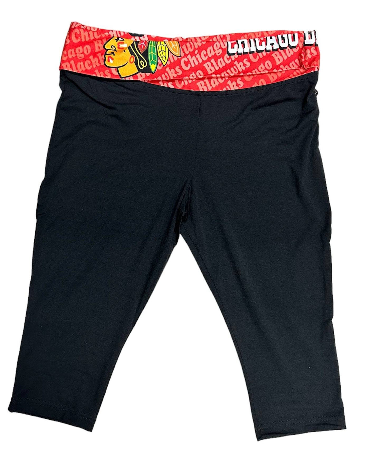 Chicago Blackhawks Cameo Fold Over Capri Leggings By Concepts Sport product image 2, provided for visual reference and
