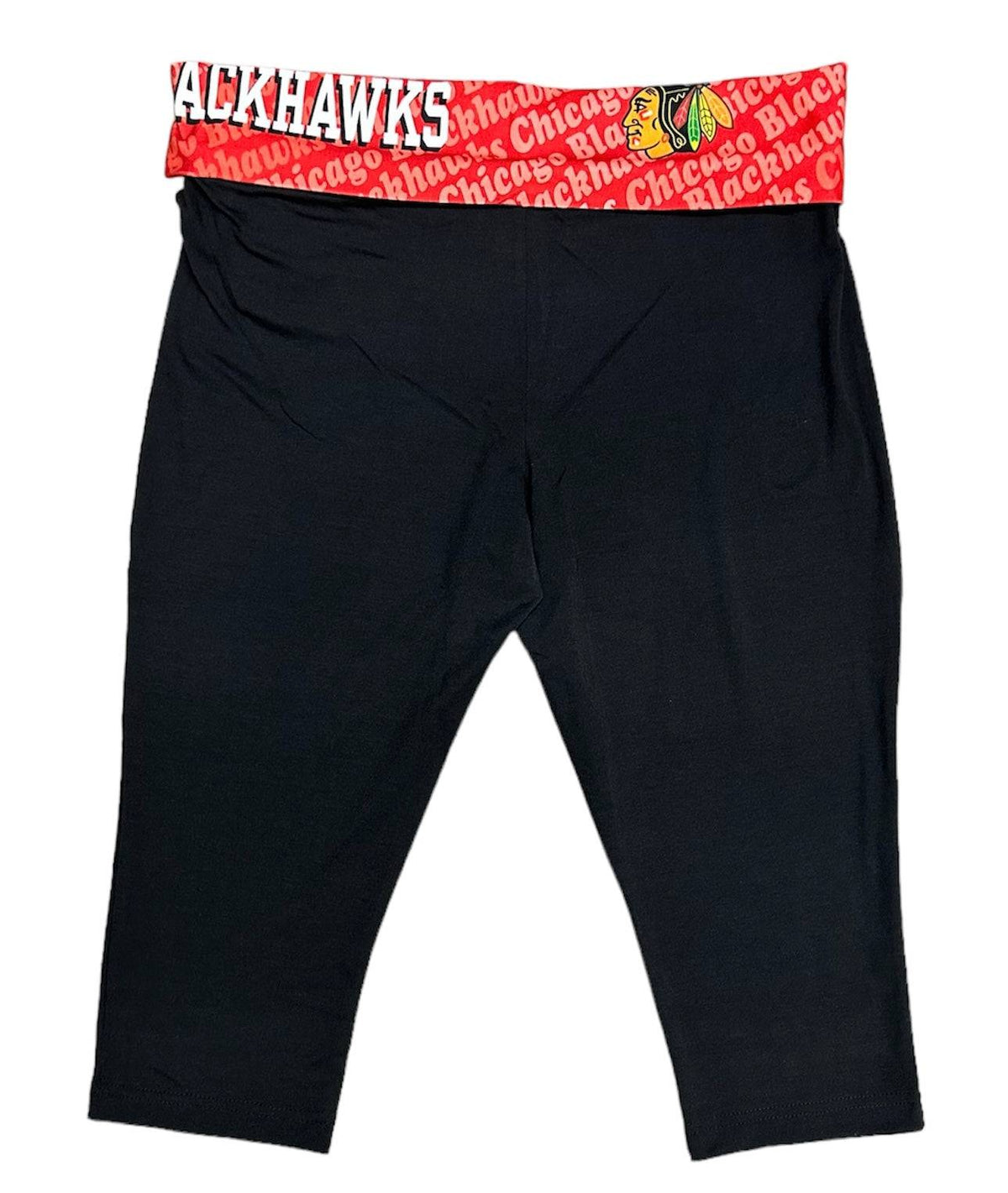 Chicago Blackhawks Cameo Fold Over Capri Leggings By Concepts Sport product image 1, provided for visual reference and