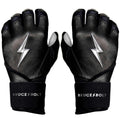 Bruce Bolt Premium Pro Chrome Series Long Cuff Batting Gloves - Black/Chrome product image 1, provided for visual reference