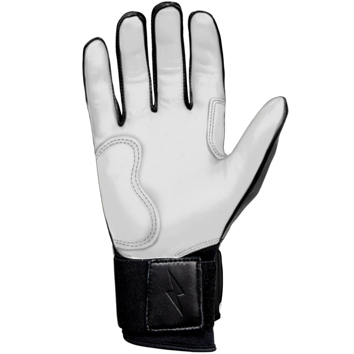 Bruce Bolt Premium Pro Chrome Series Long Cuff Batting Gloves - Black/Chrome product image 3, provided for visual reference