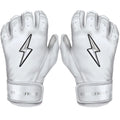 Premium Pro Chrome Series Short Cuff Batting Gloves - White product image 1, provided for visual reference and product