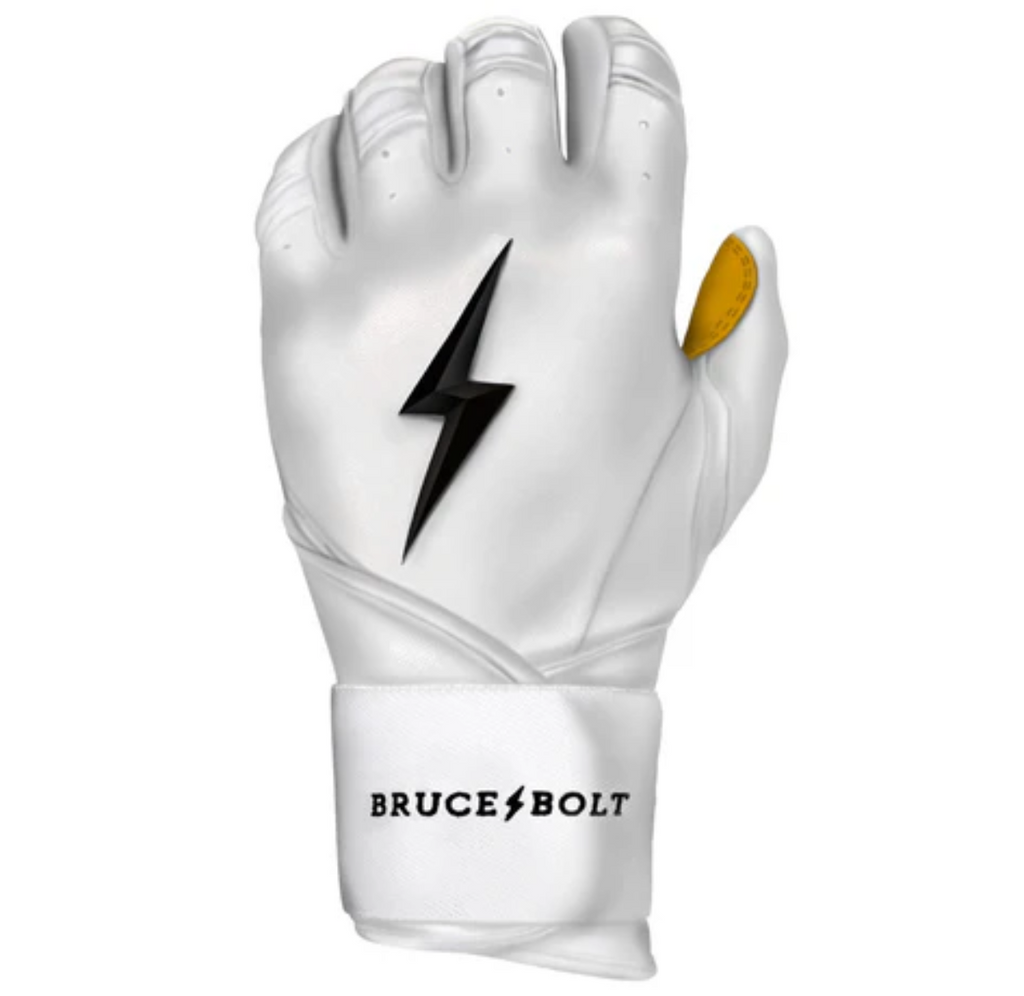 Premium Pro Long Cuff Batting Gloves - White product image 2, provided for visual reference and product detail review