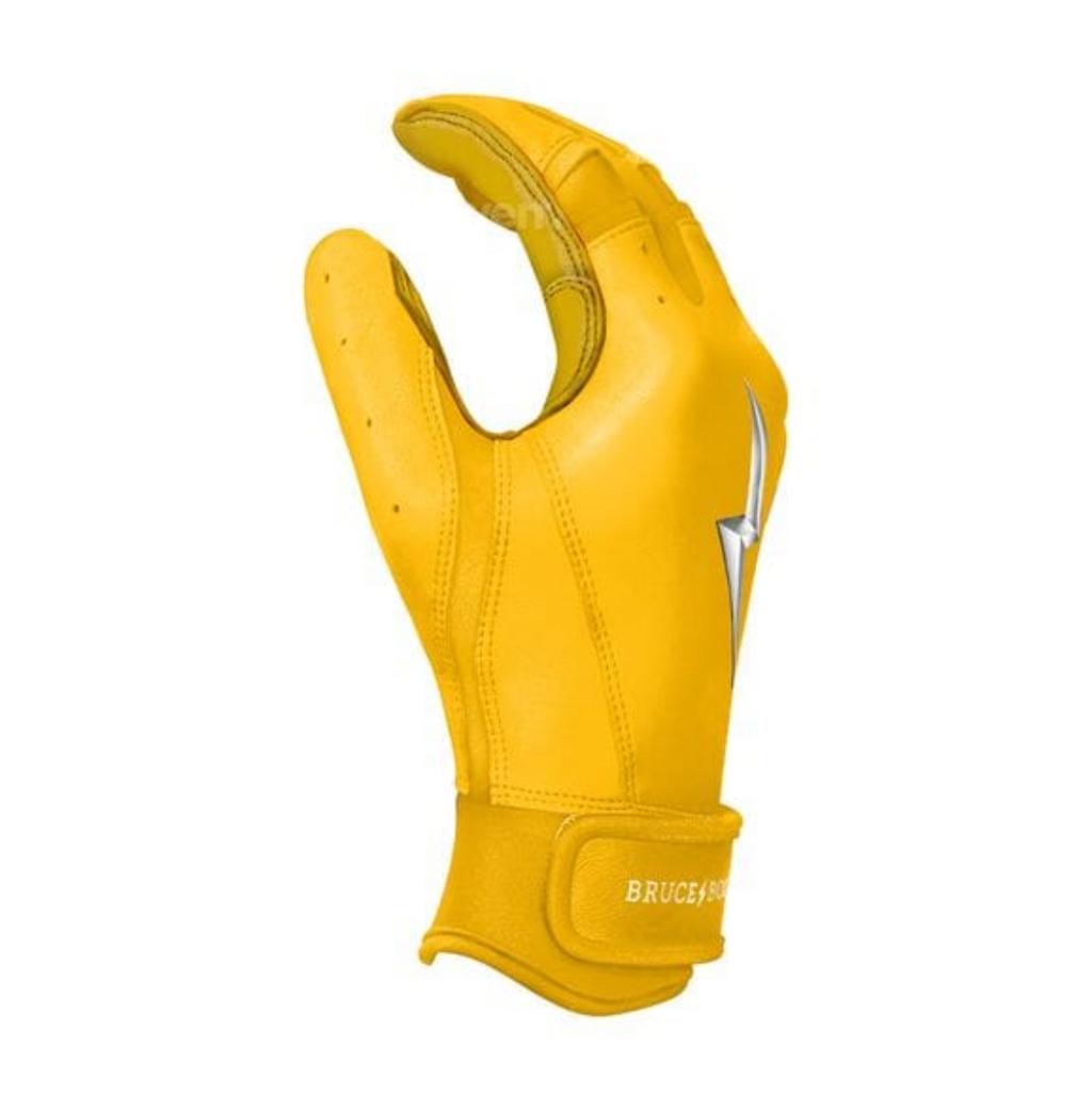 Premium Pro Short Cuff Batting Gloves - Yellow product image 3, provided for visual reference and product detail review