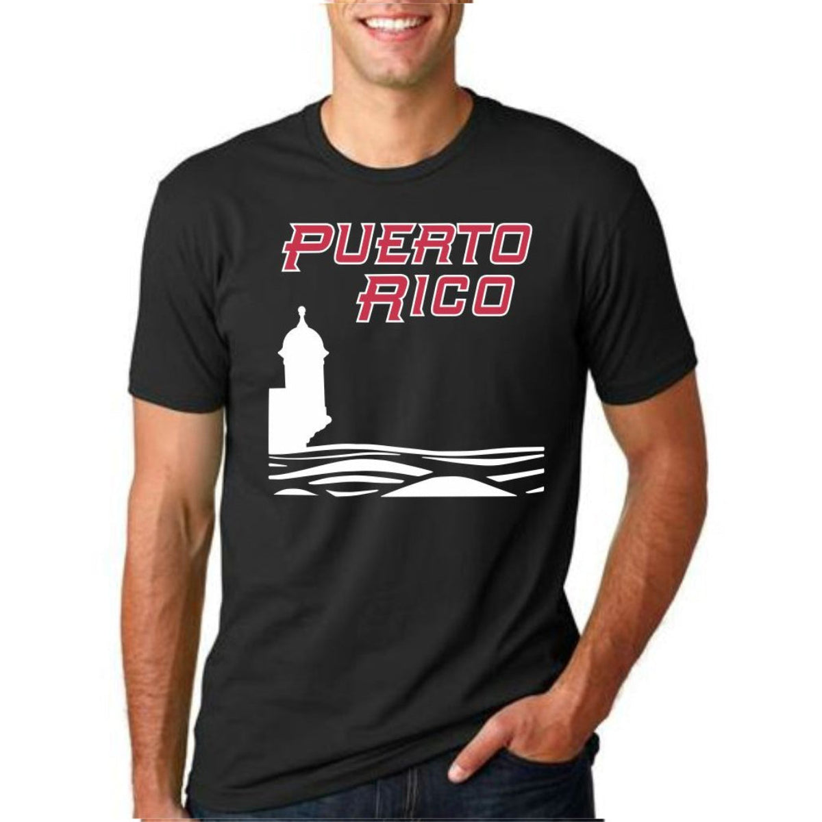 Puerto Rico Morro Unisex T-Shirts product image 2, provided for visual reference and product detail review