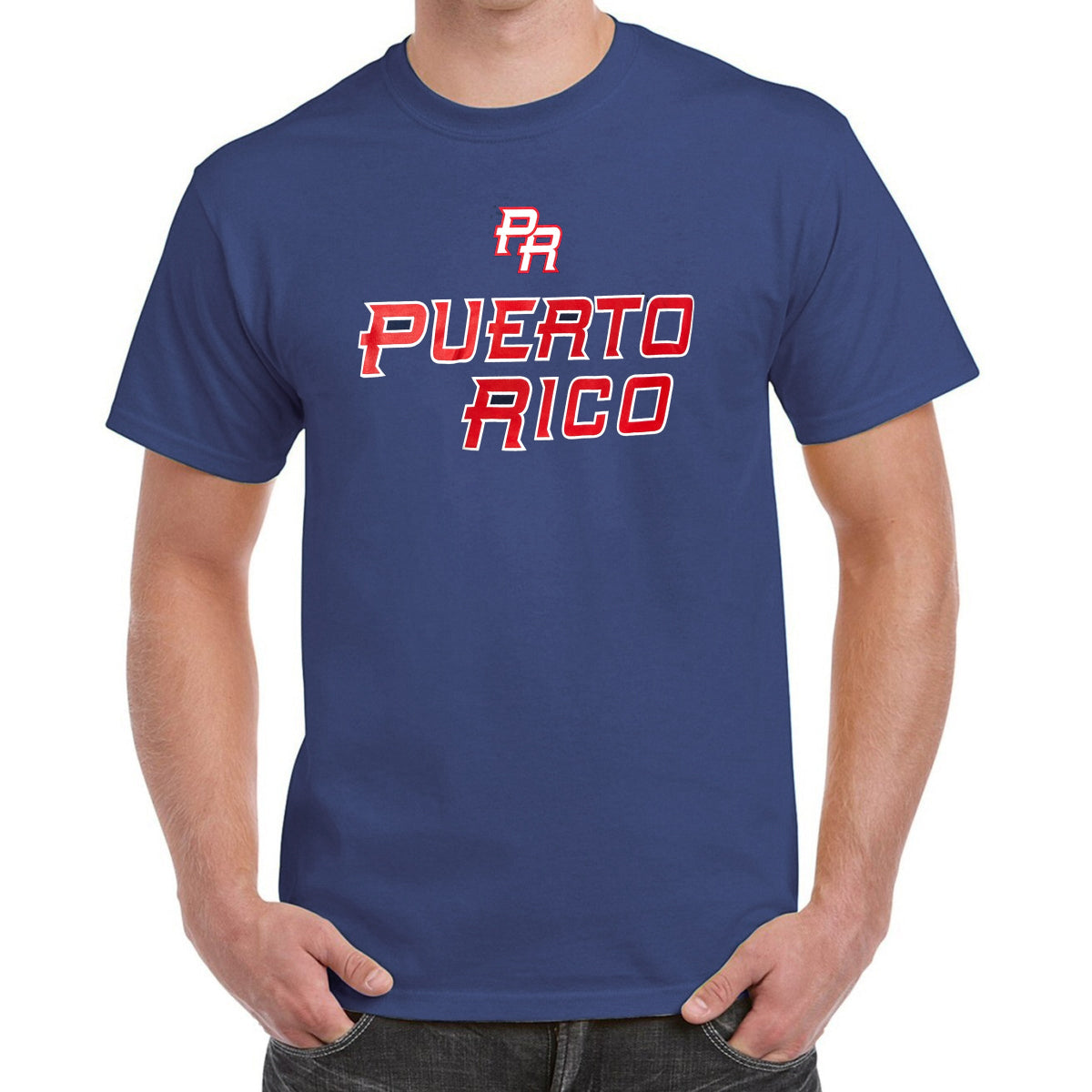 Puerto Rico PR Unisex Navy Blue T-Shirts product image 1, provided for visual reference and product detail review