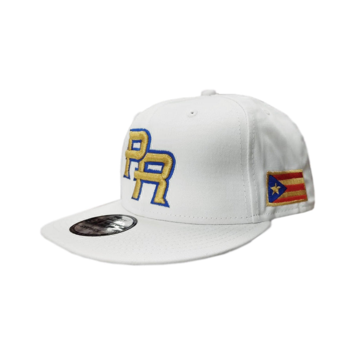 Puerto Rico Snapback White/M. Gold hats product image 1, provided for visual reference and product detail review