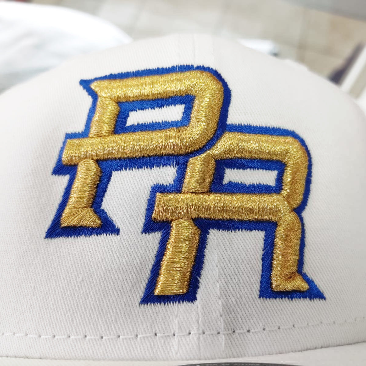 Puerto Rico Snapback White/M. Gold hats product image 3, provided for visual reference and product detail review