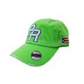 Puerto Rico Vintage Neon Green Hat PR Logo product image 1, provided for visual reference and product detail review
