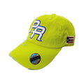 Puerto Rico Vintage Neon Lime Hat PR Logo product image 1, provided for visual reference and product detail review