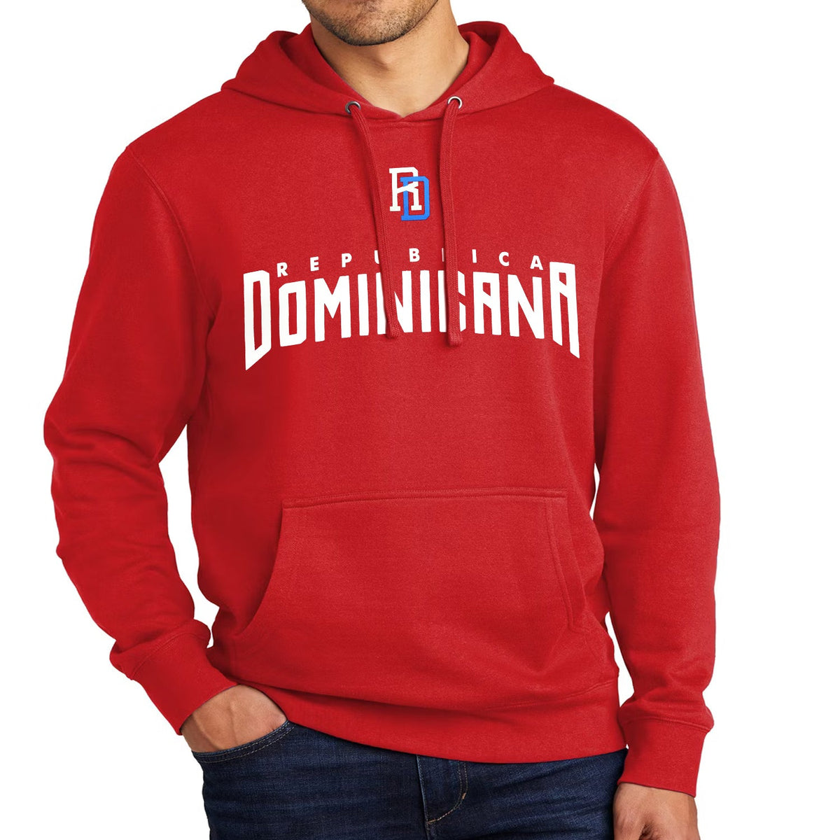 Dominican Republic Pride Hoodie – Black, Red & Blue Edition with Premium Print product image 1, provided for visual