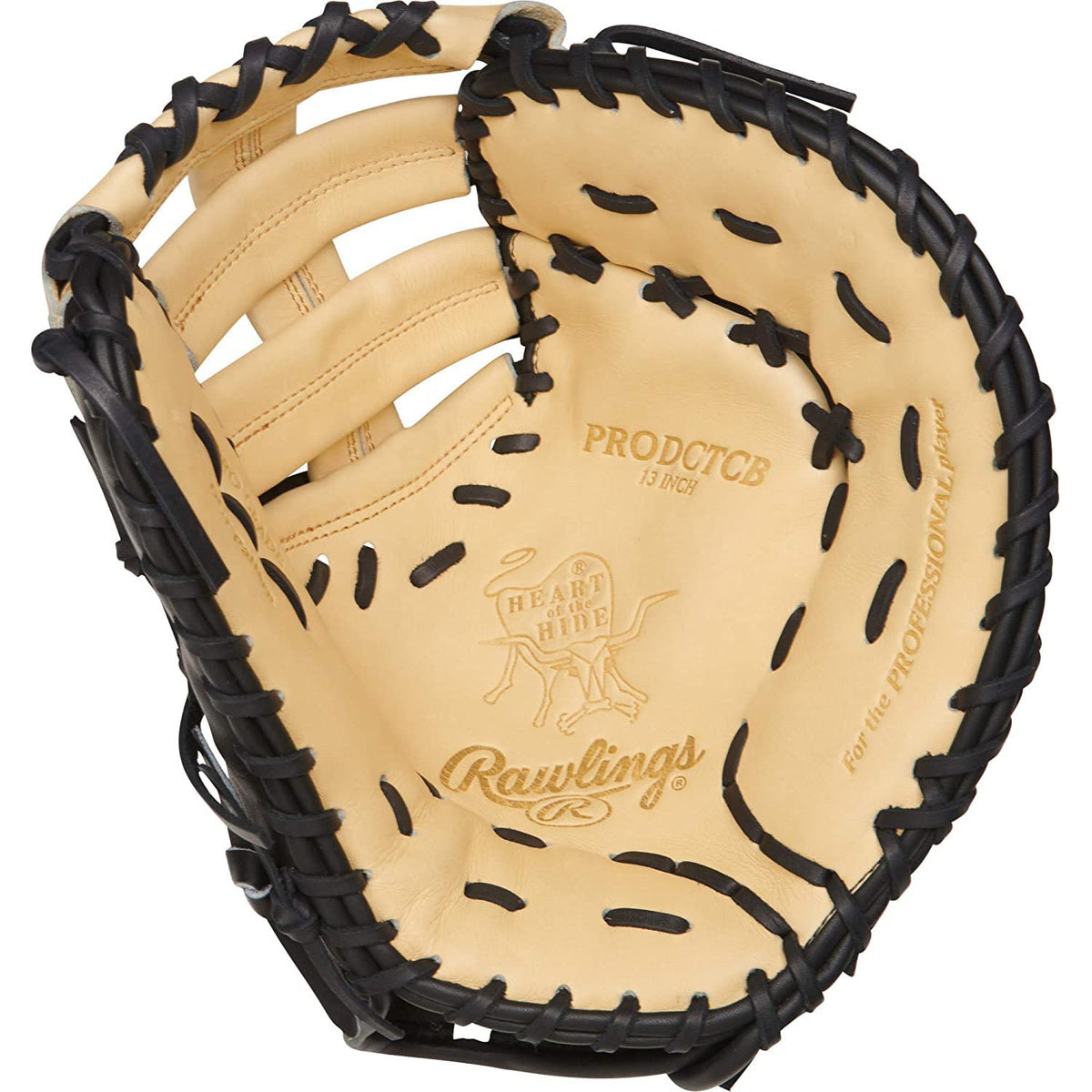 Rawlings Heart of the Hide 13” First Base Mitt | Single-Post Double-Bar Web | Camel/Black | Pro-Grade Leather product image