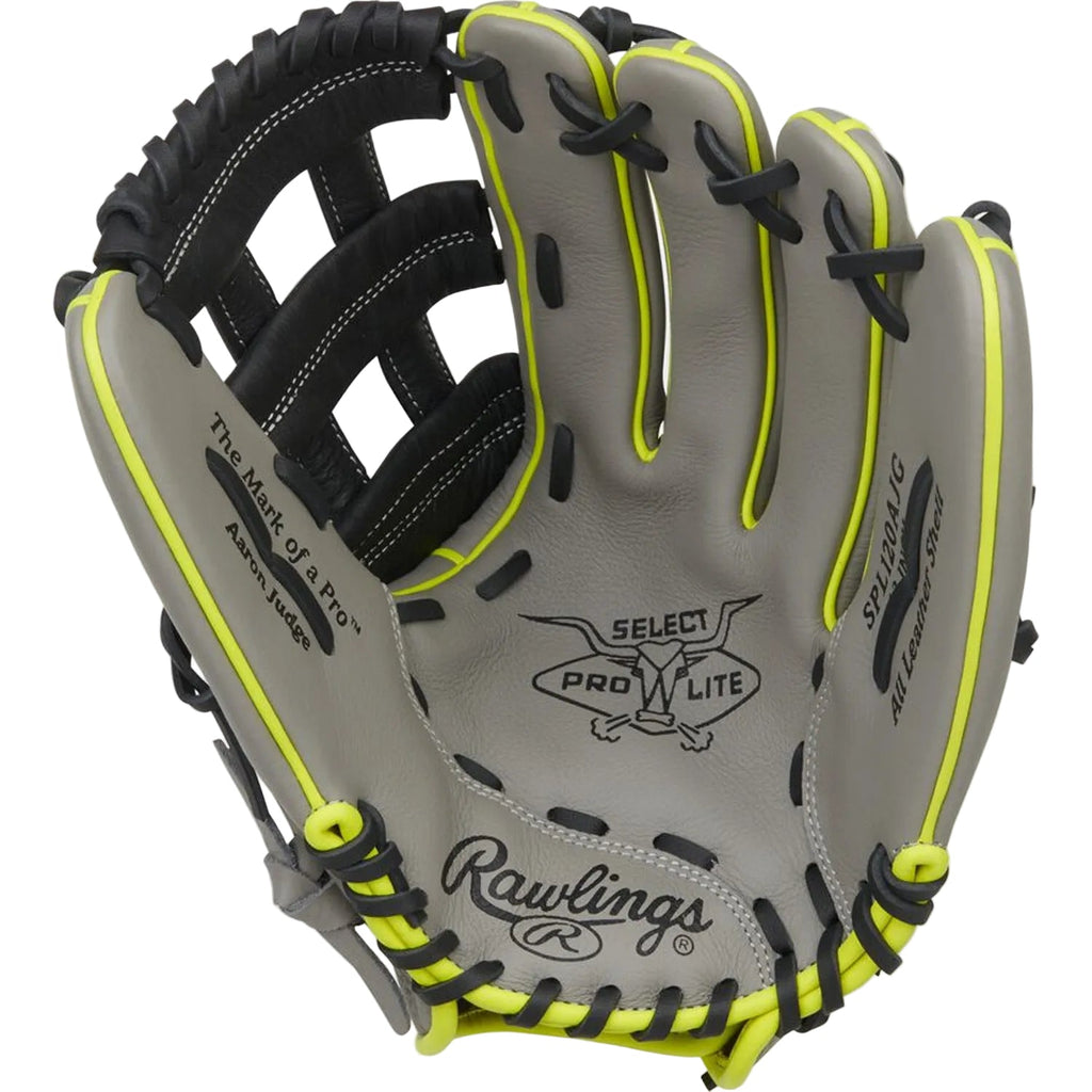 Rawlings Select Pro Lite Aaron Judge 12” Baseball Glove RHT Youth Gray Black Pro H Web - SPL120AJG product image 2, provided