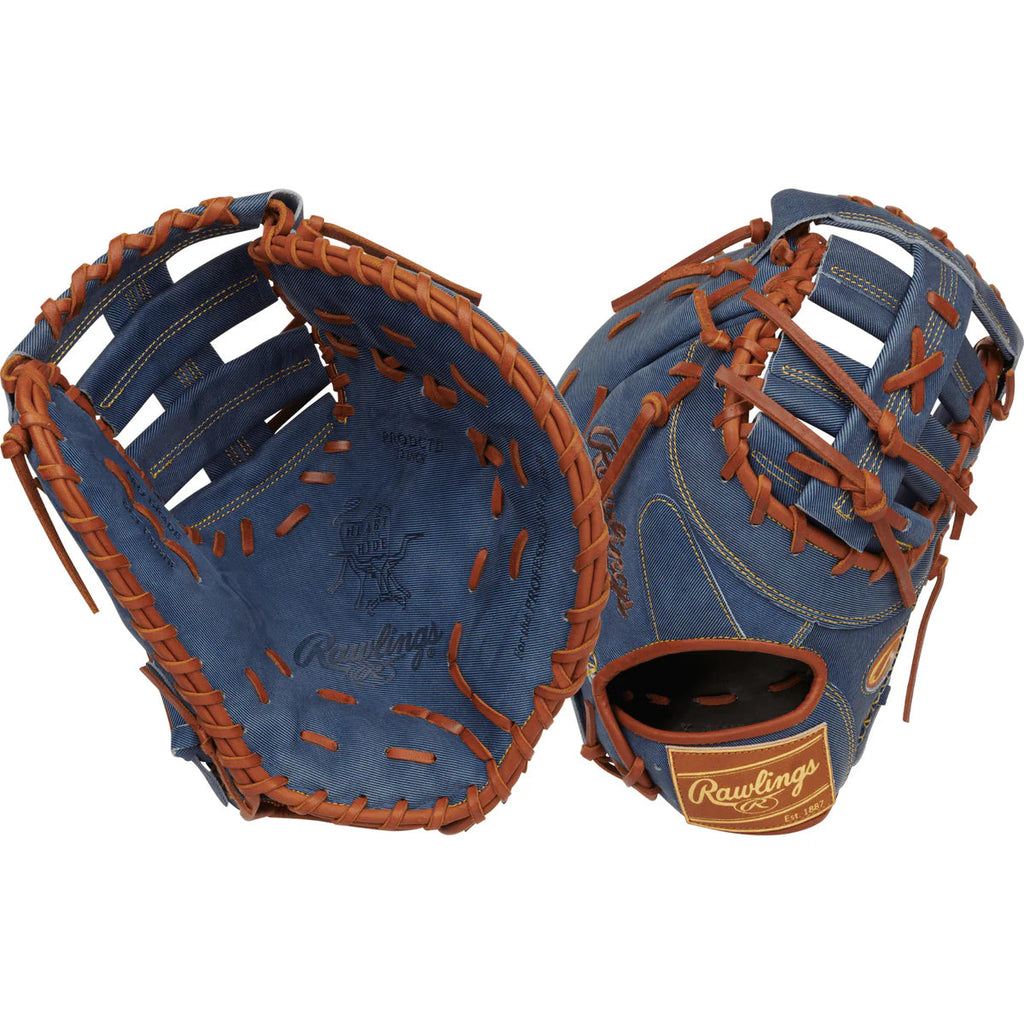 Rawlings Heart Of The Hide Pro Label Denim Series Baseball Gloves product image 2, provided for visual reference and product