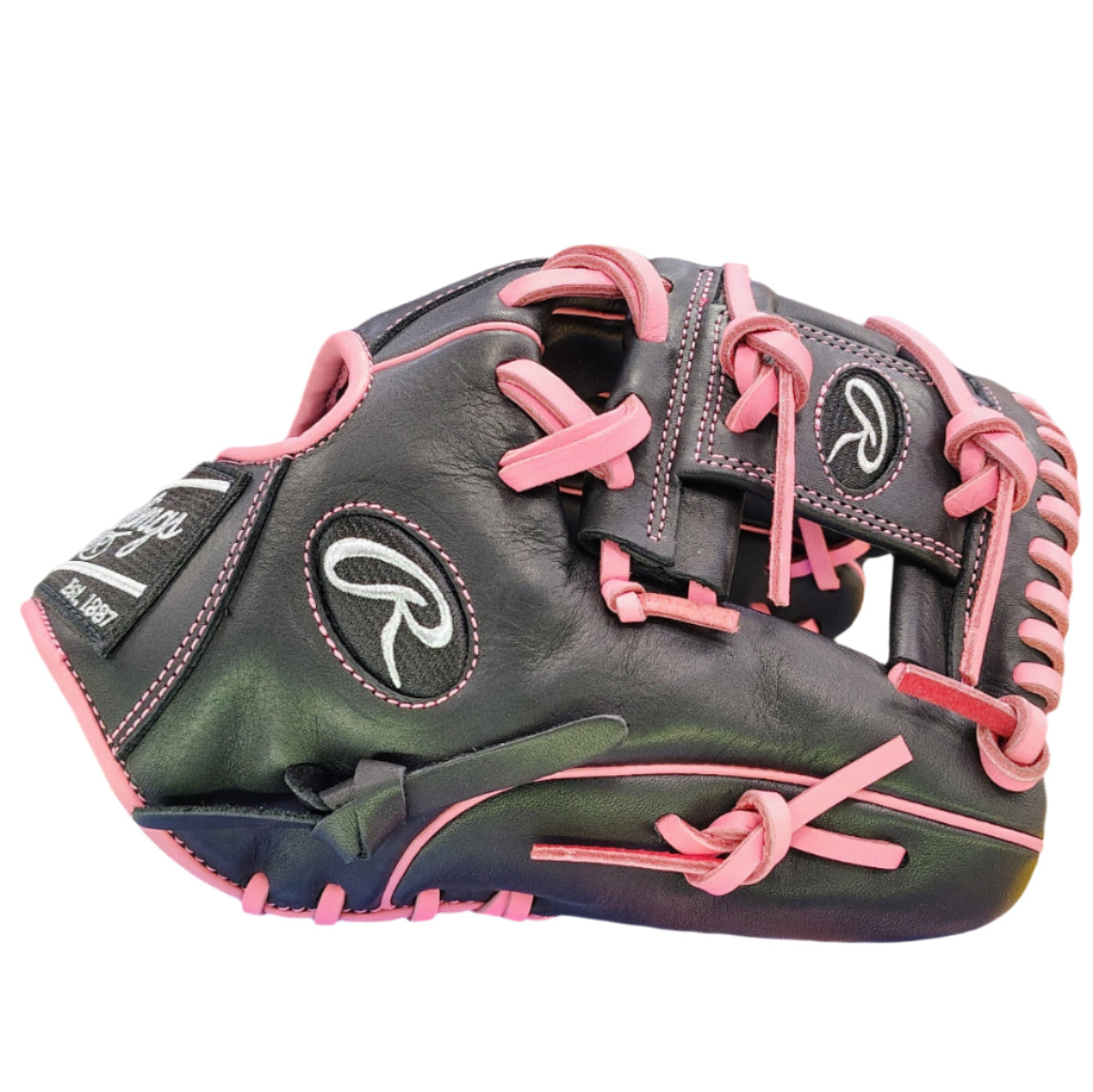 Rawlings R9 Limited Series 11.5" Infield Glove – Black/Pink I-Web Baseball Glove for Right Hand Throw product image 1,