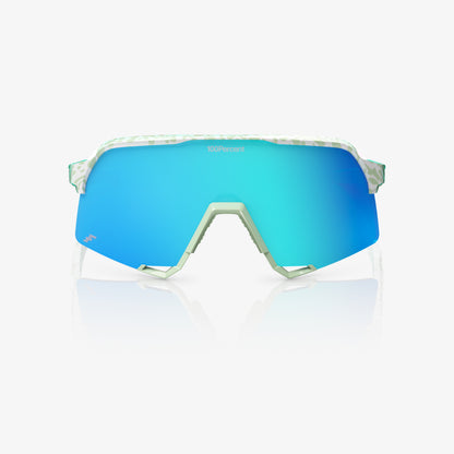 100% S3 LE Elly 2 Sunglasses – Polished Light Green Frame with Blue Topaz Mirror Lens product image 2, provided for visual