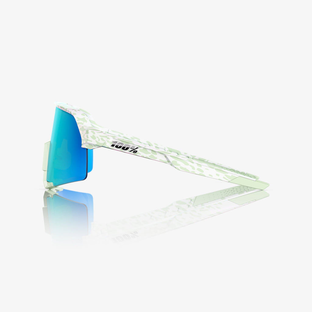 100% S3 LE Elly 2 Sunglasses – Polished Light Green Frame with Blue Topaz Mirror Lens product image 7, provided for visual