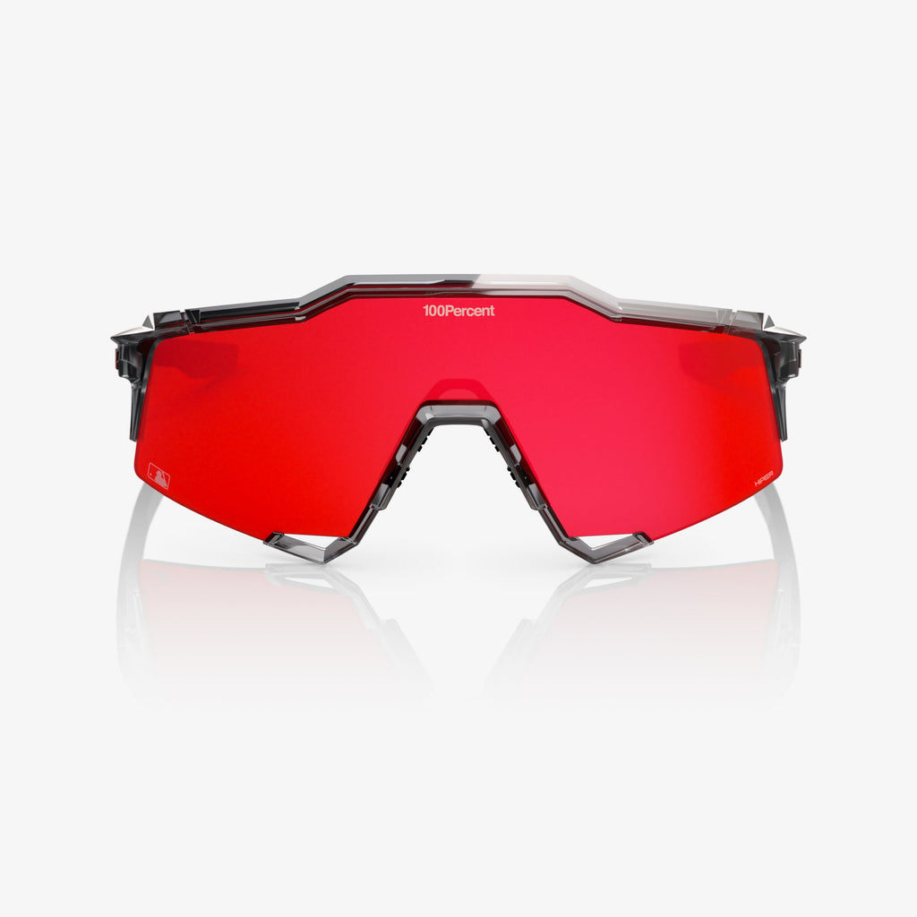 100% SPEEDCRAFT MLB Authentic Sunglasses – Polished Translucent Grey Frame with HiPER® Fire Red Mirror Lens | Performance