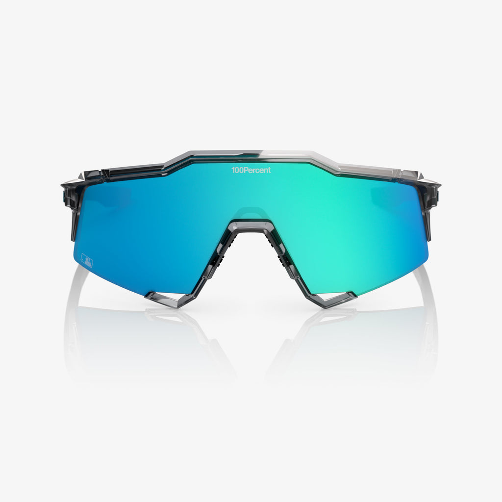 100% SPEEDCRAFT MLB Authentic Sunglasses – Polished Translucent Grey Frame with Blue Topaz Mirror Lens | Performance Sports