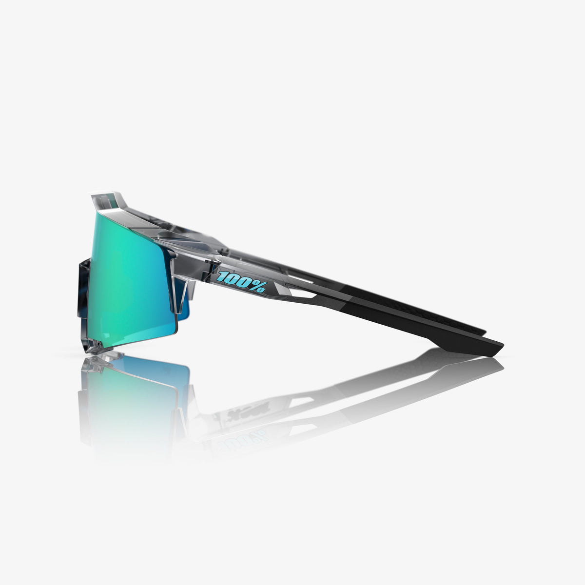 100% SPEEDCRAFT MLB Authentic Sunglasses – Polished Translucent Grey Frame with Blue Topaz Mirror Lens | Performance Sports