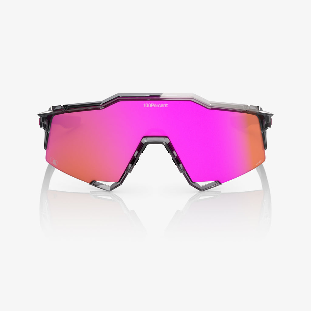 100% SPEEDCRAFT MLB Authentic Sunglasses – Polished Translucent Grey Frame with HiPER® Vital Pink Mirror Lens | Performance