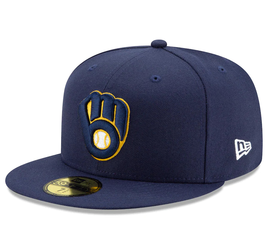 Milwaukee Brewers New Era Navy Home Authentic Collection On-Field 59FIFTY Fitted Hat product image 1, provided for visual