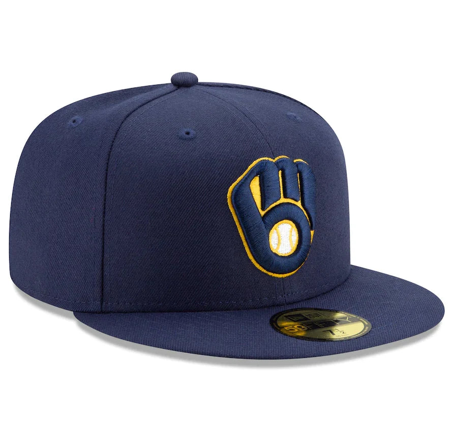 Milwaukee Brewers New Era Navy Home Authentic Collection On-Field 59FIFTY Fitted Hat product image 2, provided for visual