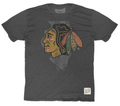 Chicago Blackhawks State Tri Blend T-Shirt by Retro Brand product image 1, provided for visual reference and product detail