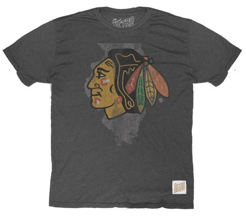Chicago Blackhawks State Tri Blend T-Shirt by Retro Brand product image 1, provided for visual reference and product detail